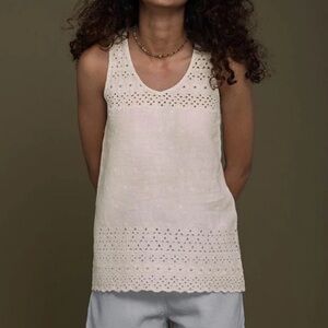 NWT Reistor The Beach Shack Shirt 100% Hemp Eyelet Summer Tank Top